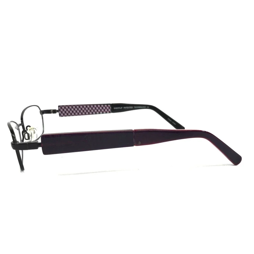 Easyflip Eyeglasses Frames MOD O1075 80 Black Purple with Clip Ons 49-17-135